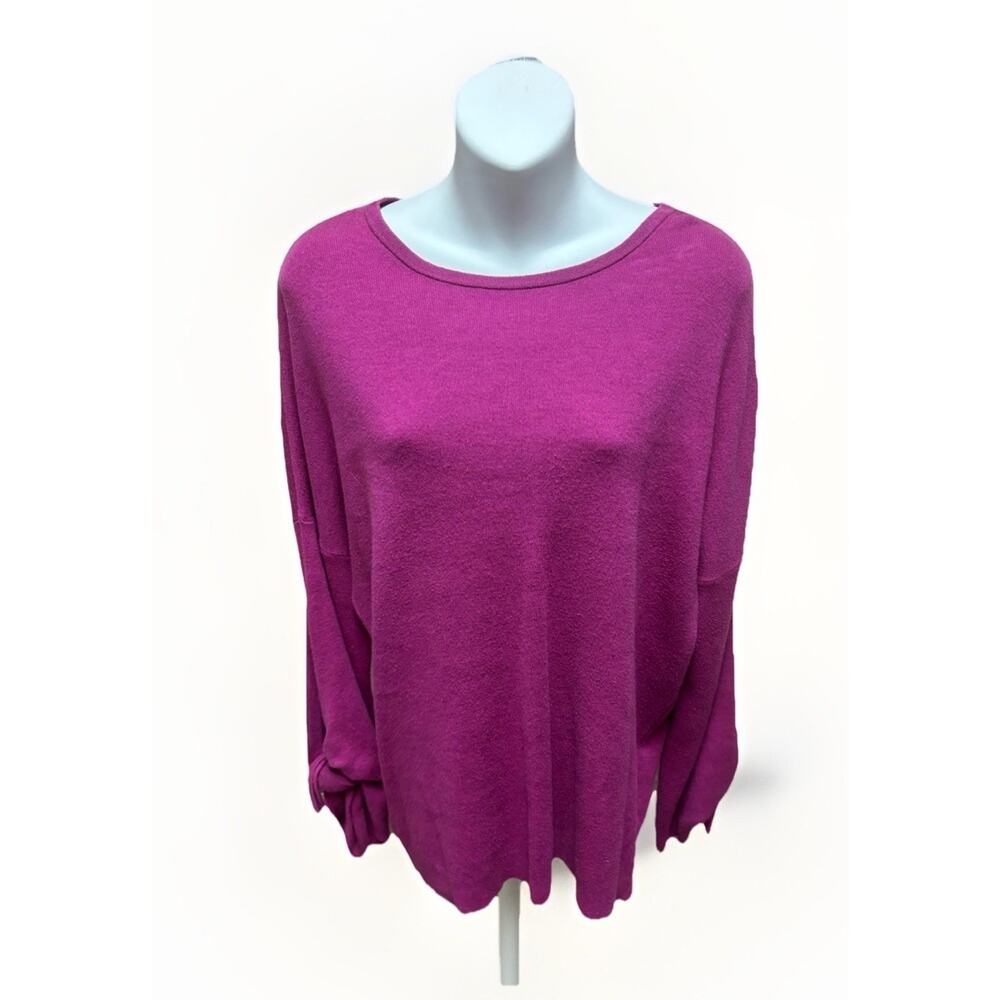 Cabi Womens Sweater Small Pink Tie Sleeve Lightweight Knit Pullover